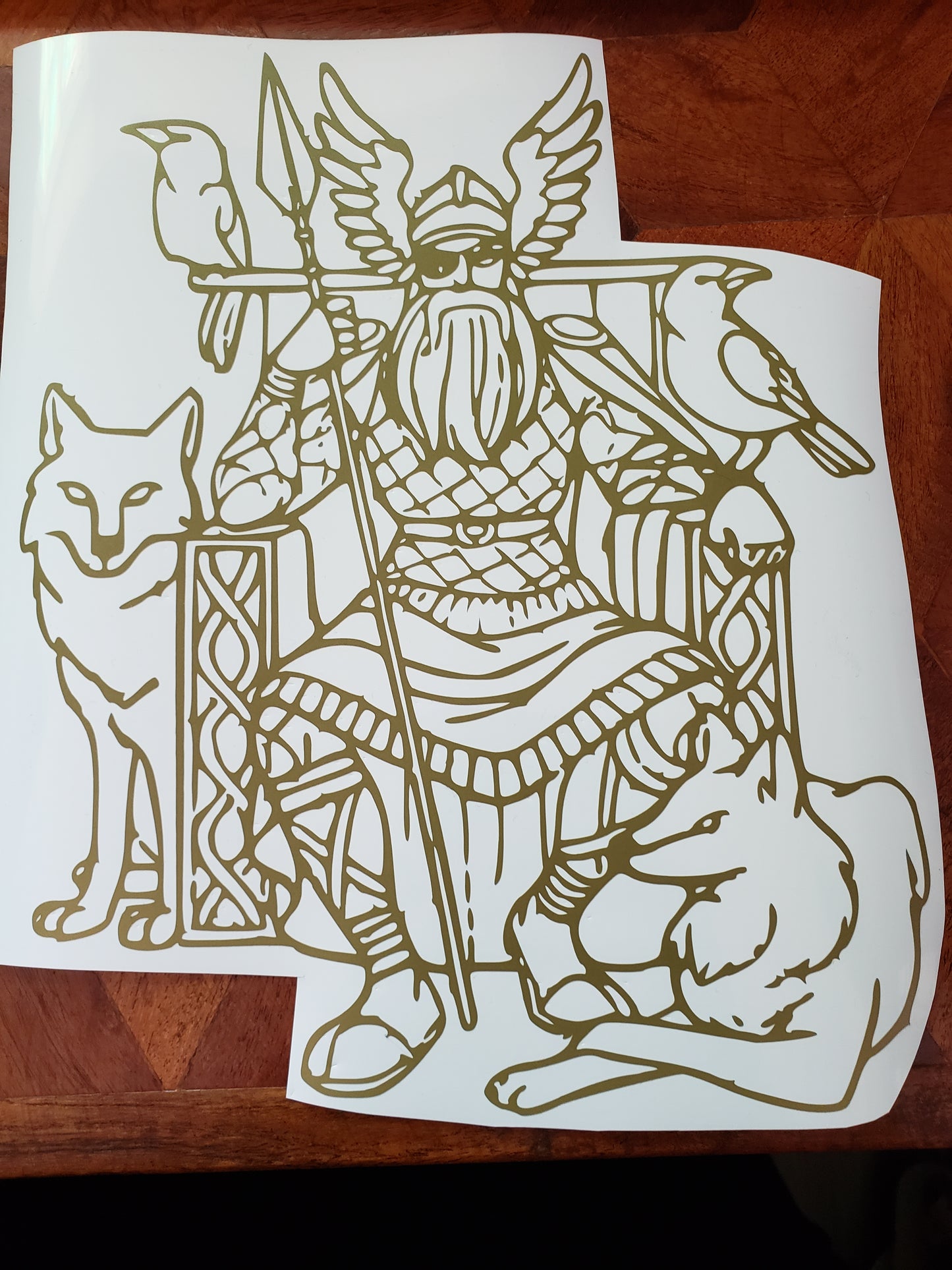 Odin Sitting with Wolves Permanent Vinyl Sticker