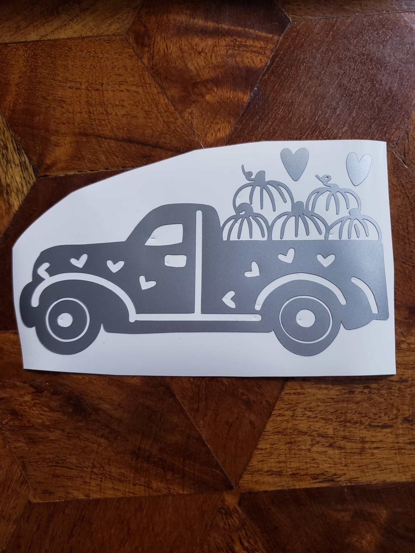 Pumpkin Truck Cute Permanent Vinyl Sticker