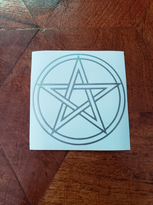 Pentacle Star Fine Line Permanent Sticker